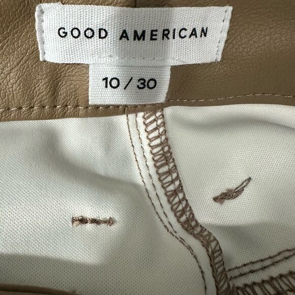 Good American Better Than Leather Good Boy Pants Warm Caramel Women New! - Picture 11 of 12